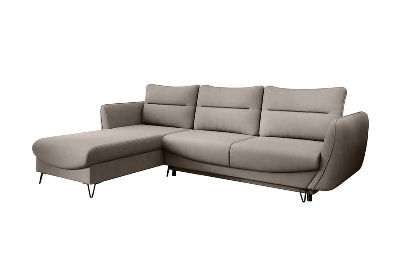 Lence Sovesofa m. Divan Oppbevaring - Beige - Møbler - Sofaer - Sovesofaer