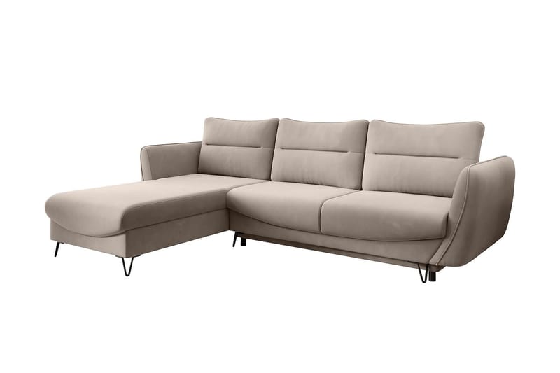 Lence Sovesofa m. Divan Oppbevaring - Beige - Møbler - Sofaer - Sovesofaer