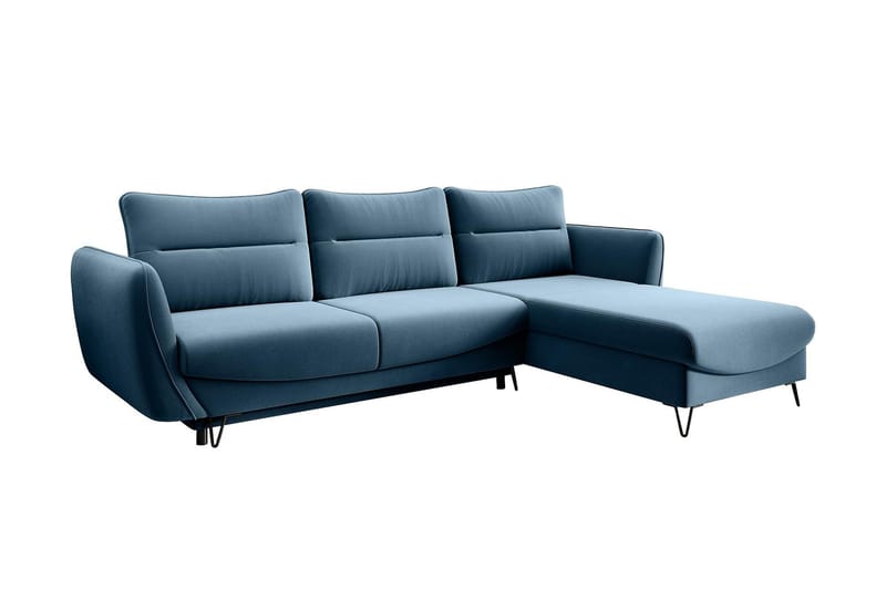 Lence Sovesofa m. Divan Oppbevaring - Blå - Møbler - Sofaer - Sovesofaer