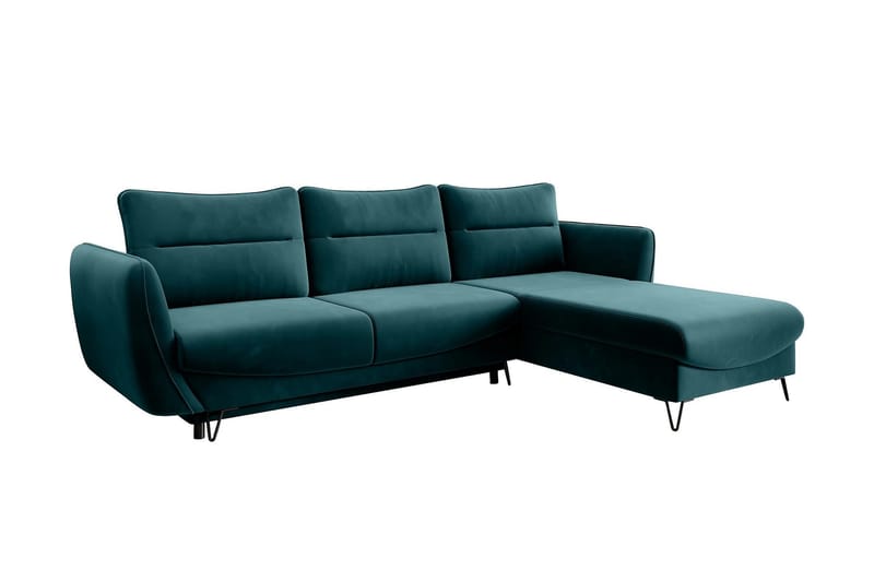 Lence Sovesofa m. Divan Oppbevaring - Blå/Grønn - Møbler - Sofaer - Sovesofaer
