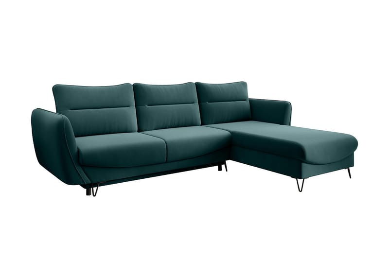 Lence Sovesofa m. Divan Oppbevaring - Blå/Grønn - Møbler - Sofaer - Sovesofaer