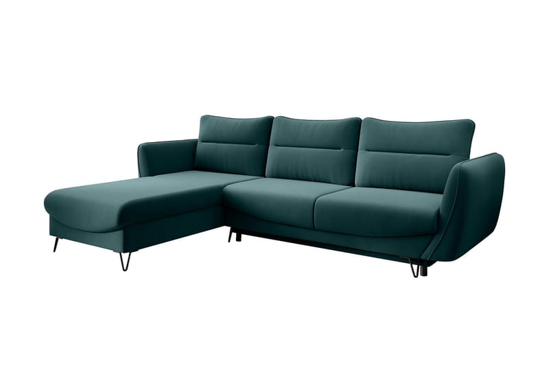 Lence Sovesofa m. Divan Oppbevaring - Blå/Grønn - Møbler - Sofaer - Sovesofaer