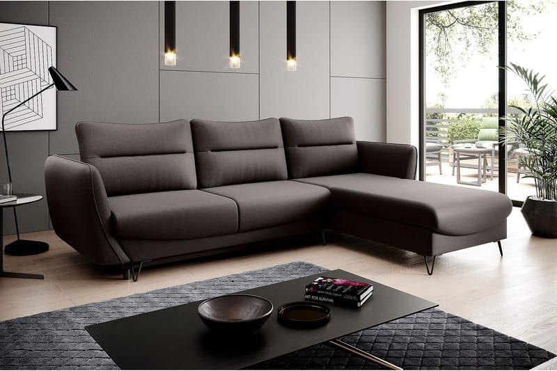 Lence Sovesofa m. Divan Oppbevaring - Brun - Møbler - Sofaer - Sovesofaer