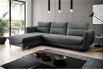 Lence Sovesofa m. Divan Oppbevaring - Grå - Møbler - Sofaer - Sovesofaer