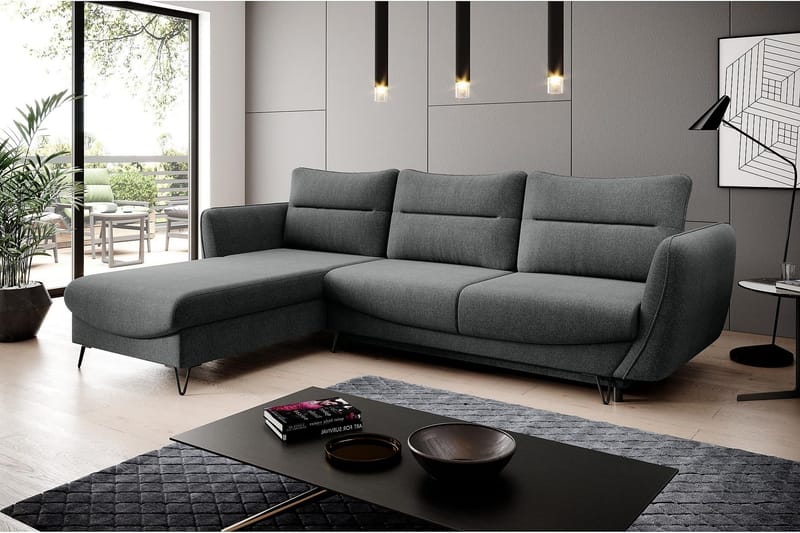 Lence Sovesofa m. Divan Oppbevaring - Grå - Møbler - Sofaer - Sovesofaer
