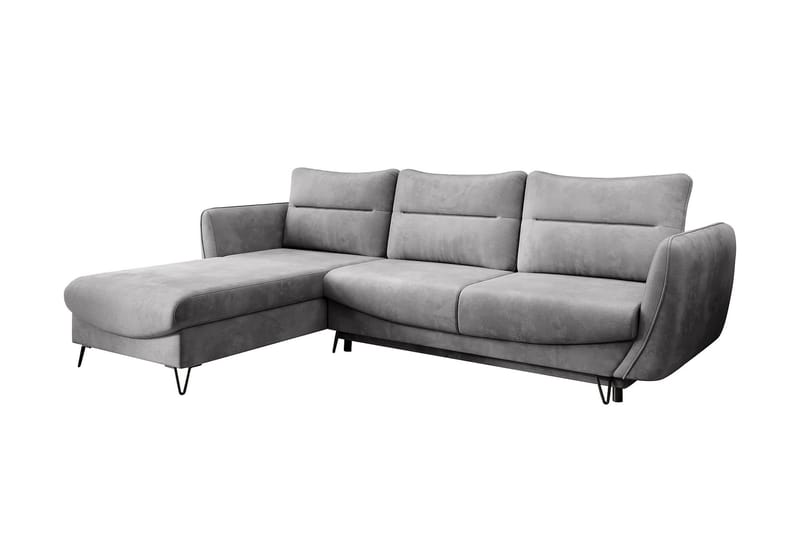 Lence Sovesofa m. Divan Oppbevaring - Grå - Møbler - Sofaer - Sovesofaer