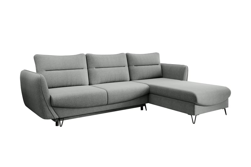 Lence Sovesofa m. Divan Oppbevaring - Grå - Møbler - Sofaer - Sovesofaer