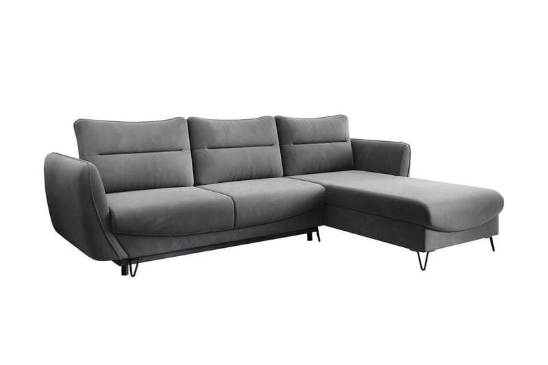 Lence Sovesofa m. Divan Oppbevaring - Grå - Møbler - Sofaer - Sovesofaer