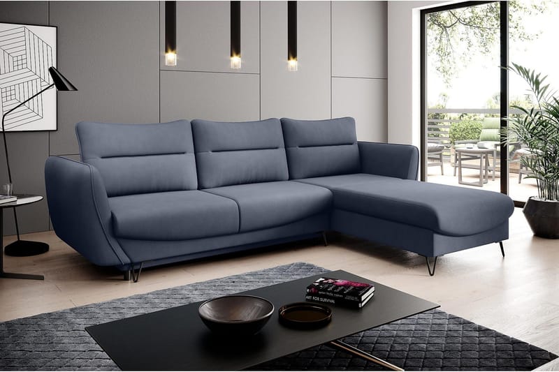 Lence Sovesofa m. Divan Oppbevaring - Grå - Møbler - Sofaer - Sovesofaer