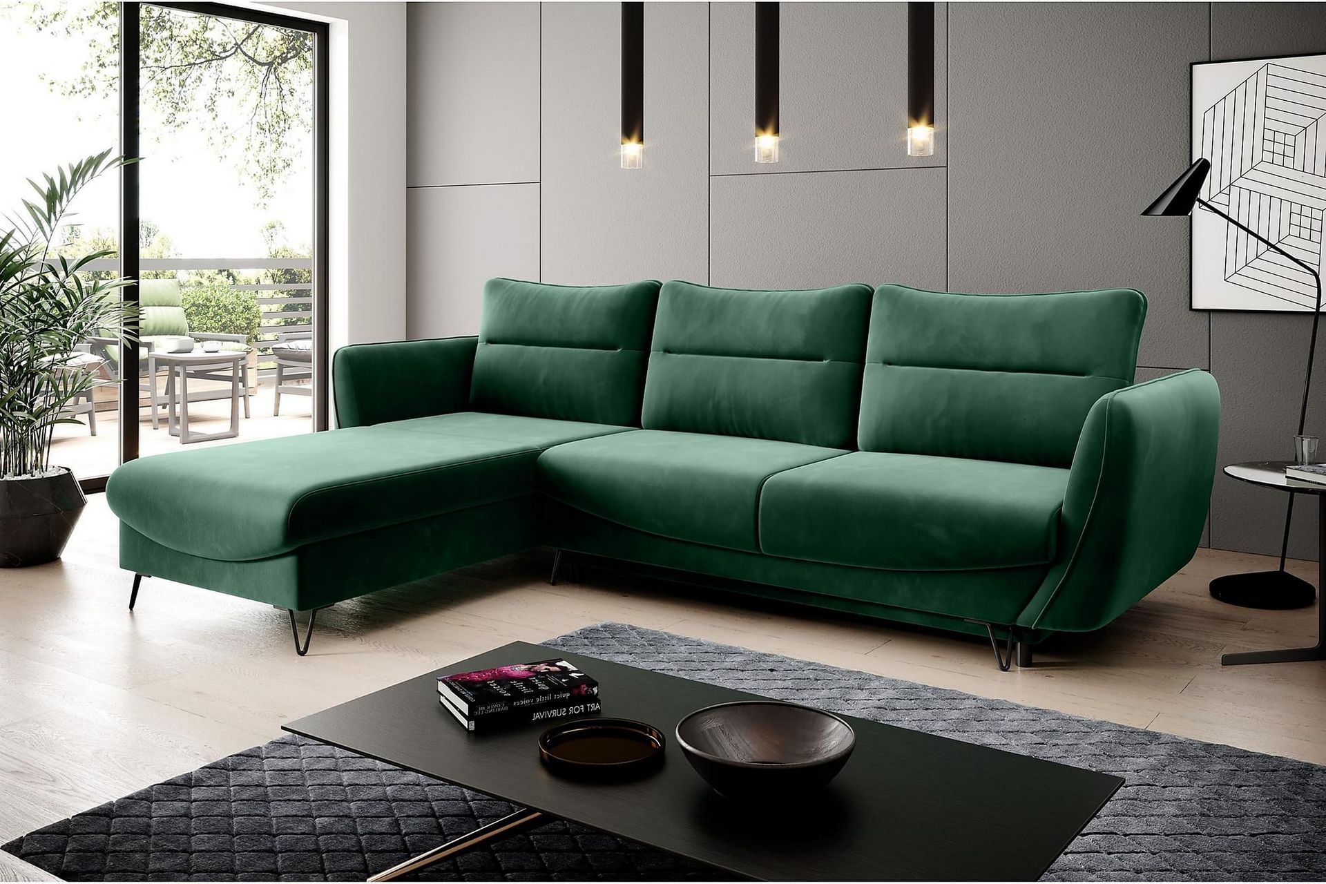 Lence Sovesofa m. Divan Oppbevaring - Grønn - Møbler - Sofaer - Sovesofaer