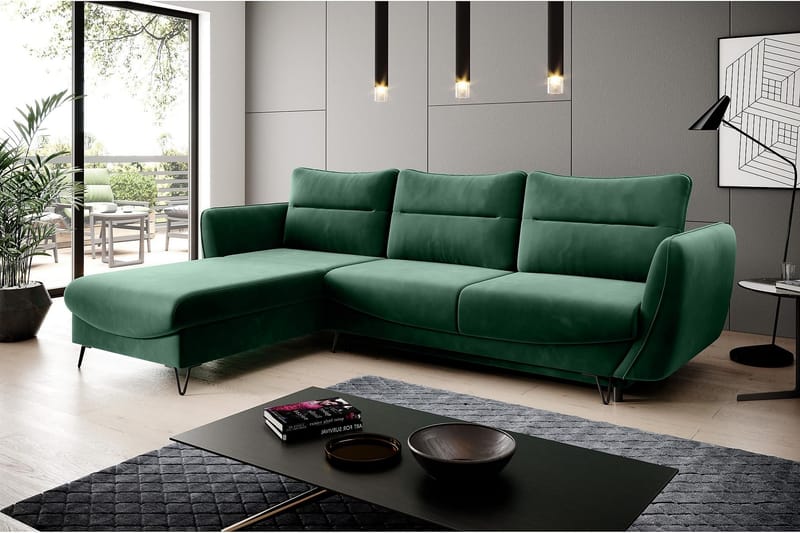 Lence Sovesofa m. Divan Oppbevaring - Grønn - Møbler - Sofaer - Sovesofaer