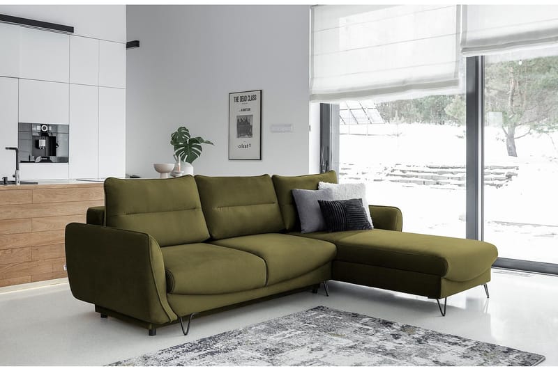 Lence Sovesofa m. Divan Oppbevaring - Grønn - Møbler - Sofaer - Sovesofaer