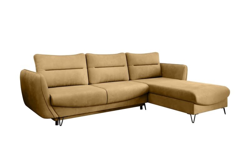 Lence Sovesofa m. Divan Oppbevaring - Gul - Møbler - Sofaer - Sovesofaer