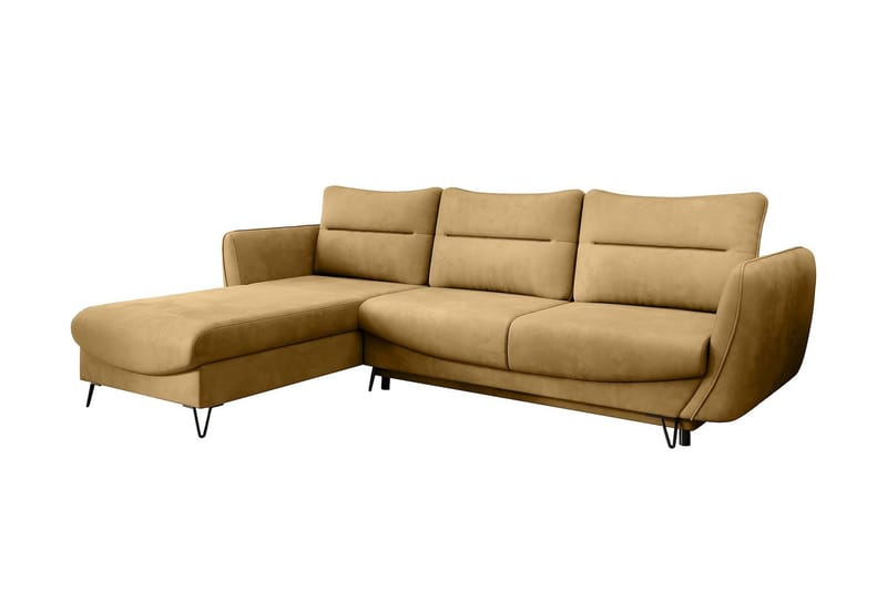 Lence Sovesofa m. Divan Oppbevaring - Gul - Møbler - Sofaer - Sovesofaer