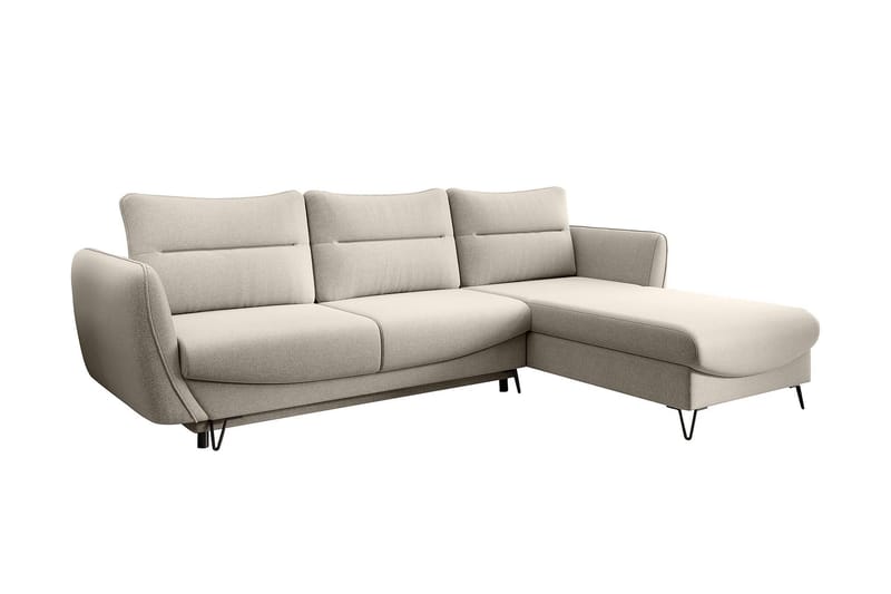 Lence Sovesofa m. Divan Oppbevaring - Hvit/Beige - Sovesofaer - Sovesofa divan