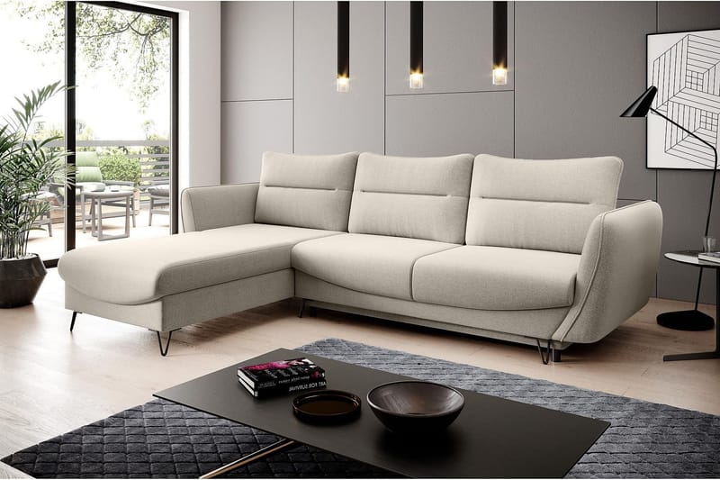 Lence Sovesofa m. Divan Oppbevaring - Hvit/Beige - Møbler - Sofaer - Sovesofaer