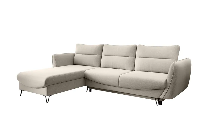 Lence Sovesofa m. Divan Oppbevaring, Hvit/Beige