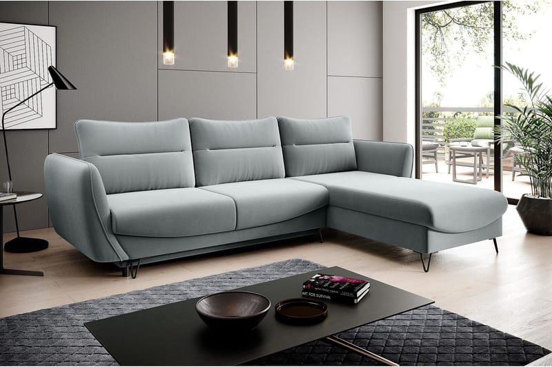 Lence Sovesofa m. Divan Oppbevaring - Hvit/Grå - Møbler - Sofaer - Sovesofaer