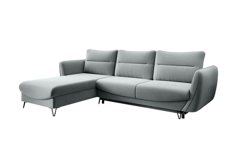 Lence Sovesofa m. Divan Oppbevaring, Hvit/Lysegrå