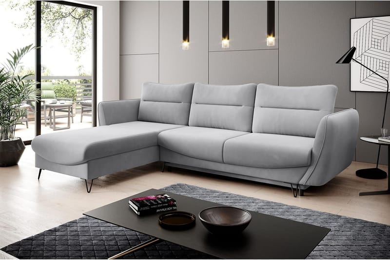 Lence Sovesofa m. Divan Oppbevaring - Lysegrå - Møbler - Sofaer - Sovesofaer