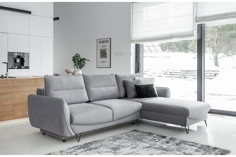 Lence Sovesofa m. Divan Oppbevaring - Lysegrå - Møbler - Sofaer - Sovesofaer