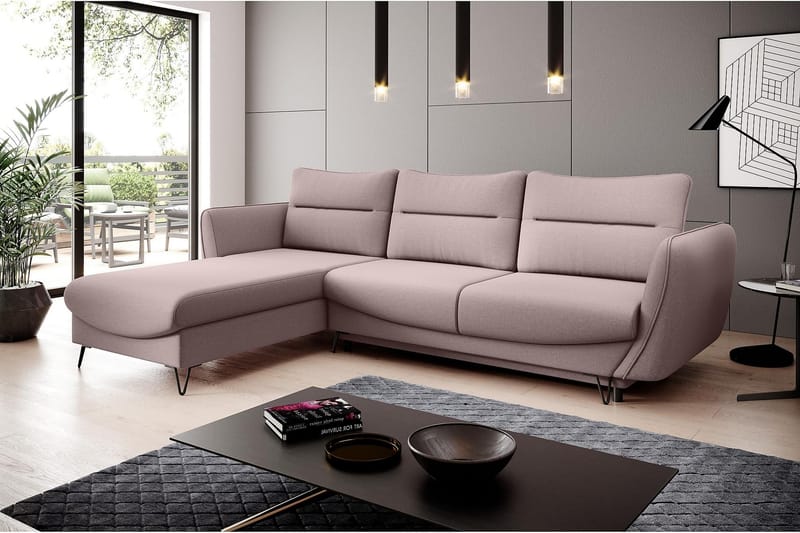 Lence Sovesofa m. Divan Oppbevaring - Lyserosa - Møbler - Sofaer - Sovesofaer