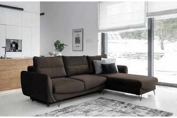 Lence Sovesofa m. Divan Oppbevaring - Mørkebrun - Møbler - Sofaer - Sovesofaer