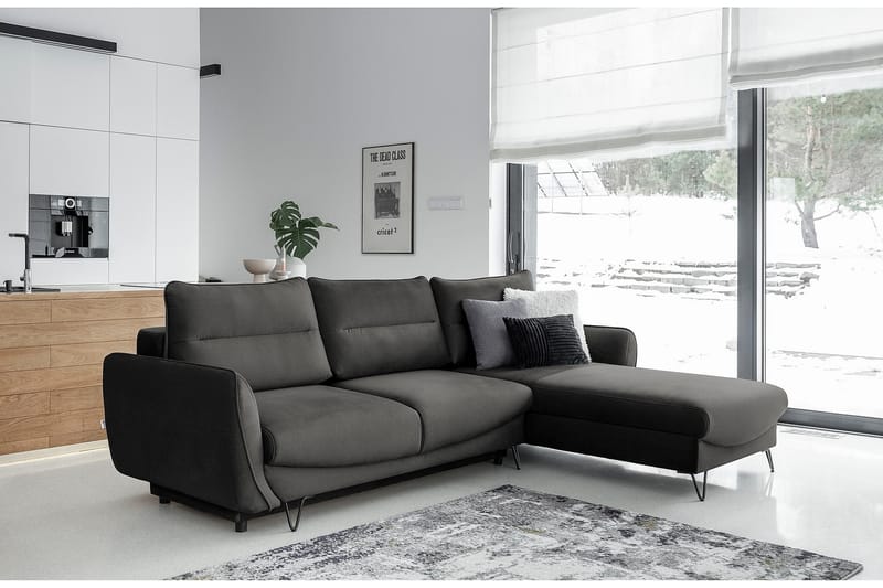 Lence Sovesofa m. Divan Oppbevaring - Mørkebrun - Møbler - Sofaer - Sovesofaer