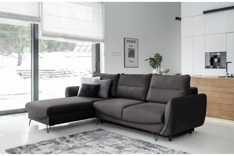 Lence Sovesofa m. Divan Oppbevaring - Mørkegrå - Møbler - Sofaer - Sovesofaer