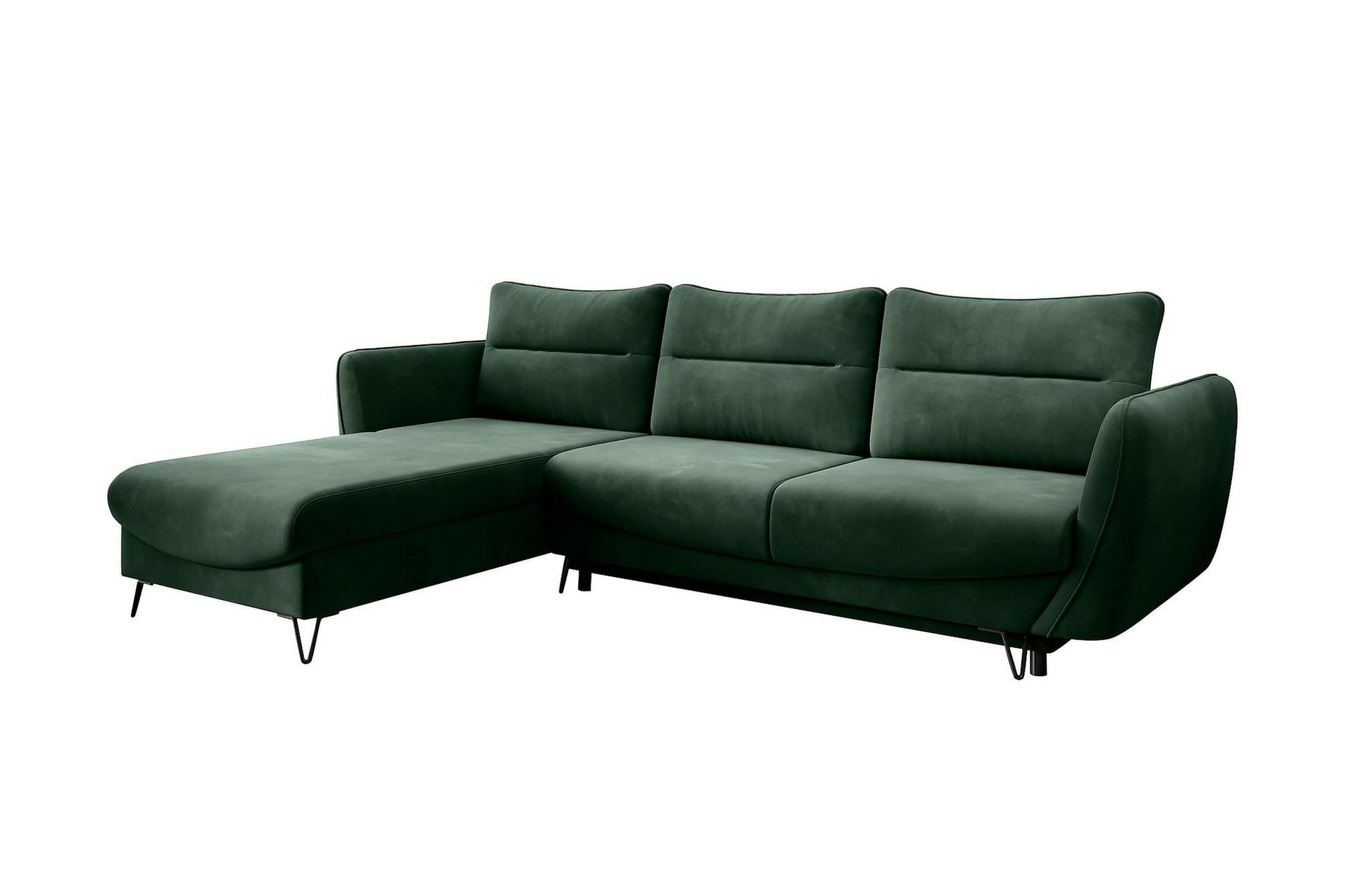 Lence Sovesofa m. Divan Oppbevaring - Mørkegrønn