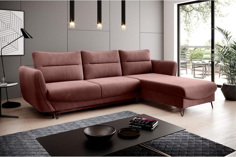 Lence Sovesofa m. Divan Oppbevaring - Rosa - Sovesofaer - Sovesofa divan