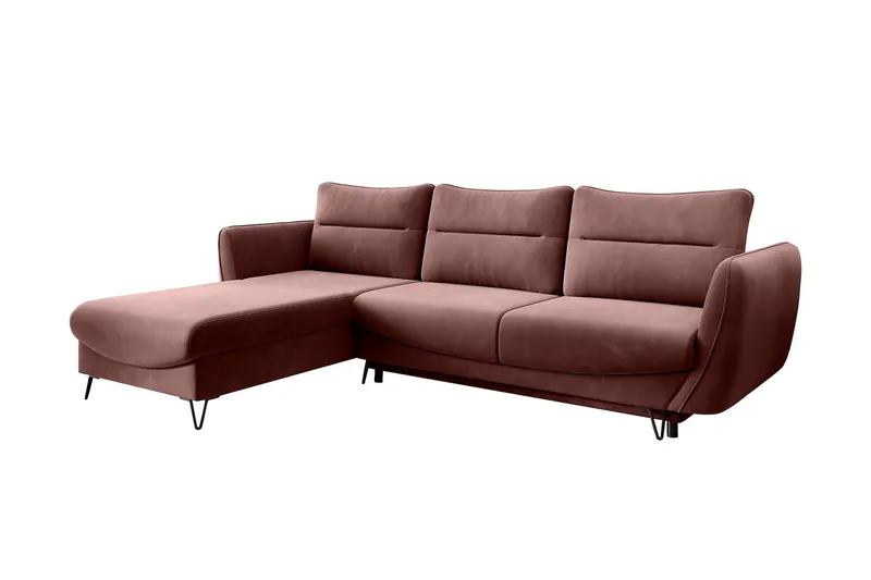 Lence Sovesofa m. Divan Oppbevaring - Rosa - Møbler - Sofaer - Sovesofaer