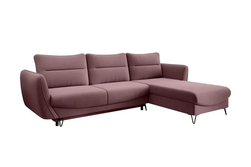 Lence Sovesofa m. Divan Oppbevaring - Rosa - Møbler - Sofaer - Sovesofaer