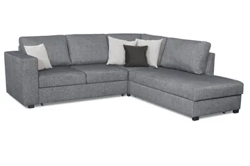 Leo Sovesofa 3-seter med Sjeselong Høyre - Grå - Møbler - Sofaer - Sovesofaer