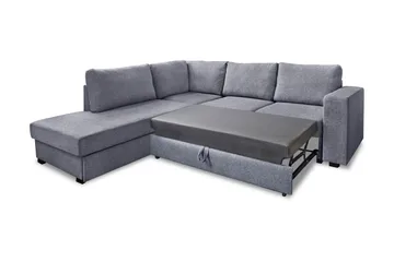 Leo Sovesofa 3-seter med Sjeselong Venstre - Lysegrå - Møbler - Sofaer - Sovesofaer
