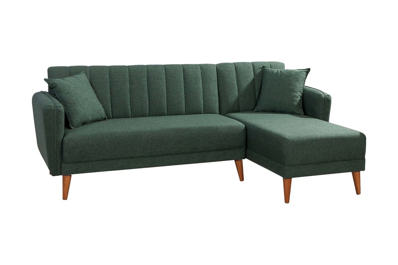 Lepinas Sovesofa med Divan Høyre - Mørkegrønn/Natur - Møbler - Sofaer - Sovesofaer
