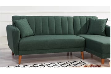 Lepinas Sovesofa med Divan Høyre - Mørkegrønn/Natur - Møbler - Sofaer - Sovesofaer