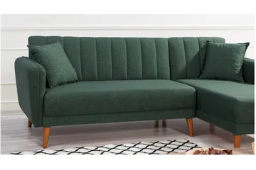 Lepinas Sovesofa med Divan Høyre - Mørkegrønn/Natur - Møbler - Sofaer - Sovesofaer