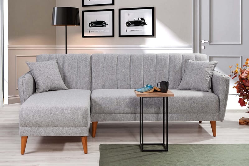 Lepinas Sovesofa med Divan Venstre - Grå/Natur - Møbler - Sofaer - Sovesofaer