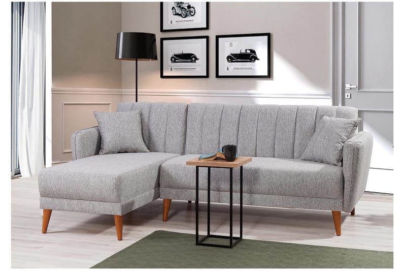 Lepinas Sovesofa med Divan Venstre - Grå/Natur - Møbler - Sofaer - Sovesofaer