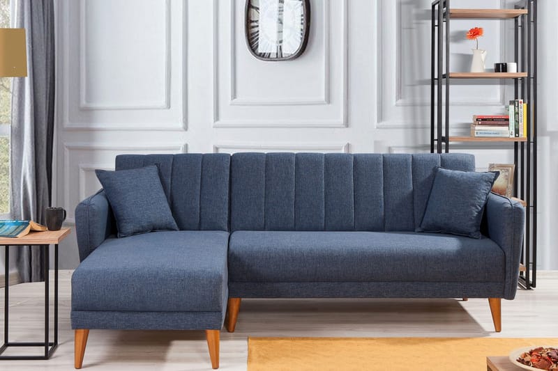 Lepinas Sovesofa med Divan Venstre - Mørkeblå/Natur - Møbler - Sofaer - Sovesofaer