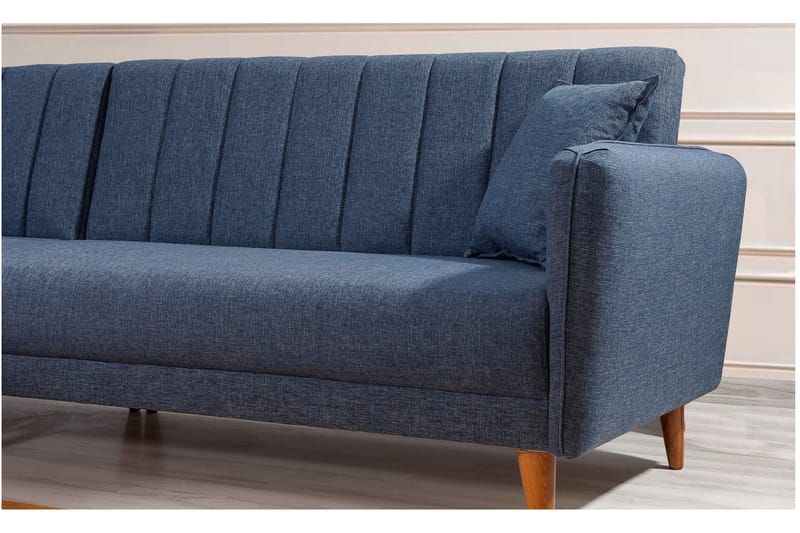Lepinas Sovesofa med Divan Venstre - Mørkeblå/Natur - Møbler - Sofaer - Sovesofaer