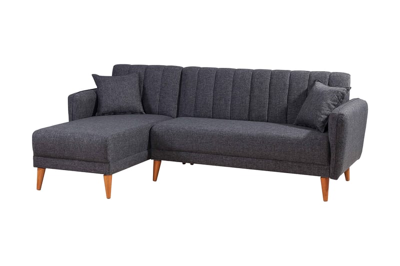 Lepinas Sovesofa med Divan Venstre - Mørkegrå/Natur - Sovesofaer - Sovesofa divan