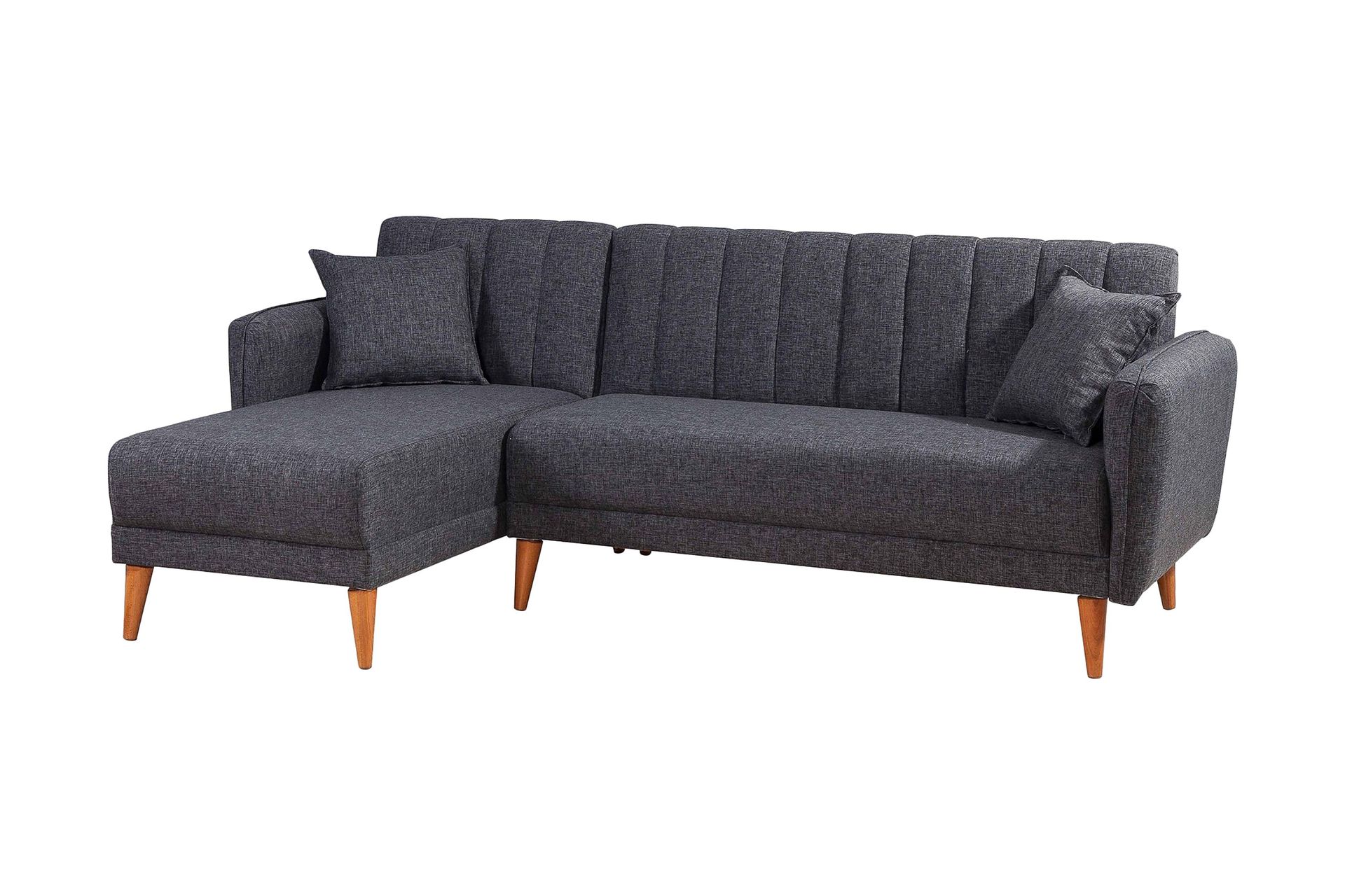 Lepinas Sovesofa med Divan Venstre - Mørkegrå/Natur