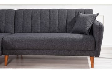 Lepinas Sovesofa med Divan Venstre - Mørkegrå/Natur - Møbler - Sofaer - Sovesofaer