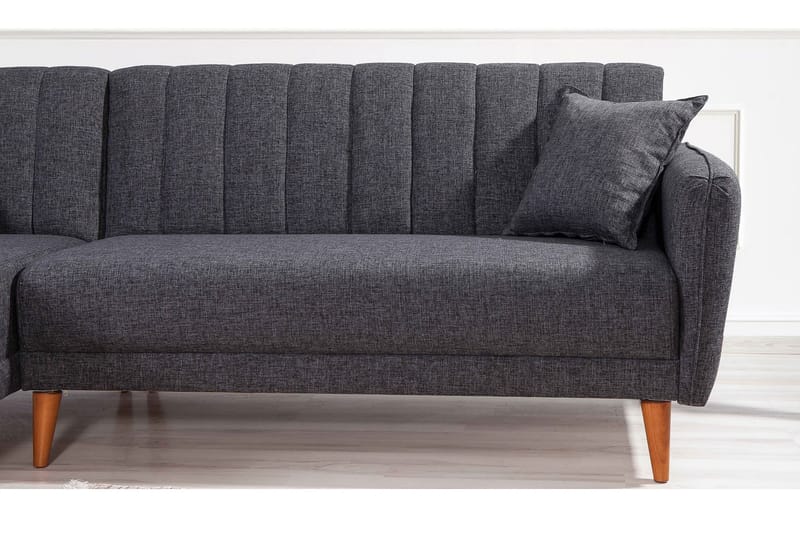 Lepinas Sovesofa med Divan Venstre - Mørkegrå/Natur - Møbler - Sofaer - Sovesofaer