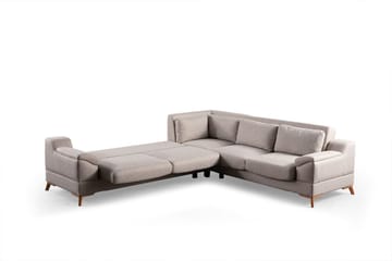 Lepinas Venstrevendt L-formet Sovesofa 55x275 cm med Oppbevaring - Beige - Møbler - Sofaer - Sovesofaer