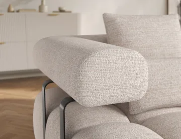 Levvi 3-seters boblete sovesofa med divan, høyre - Bazalt 18 - Møbler - Sofaer - Sovesofaer