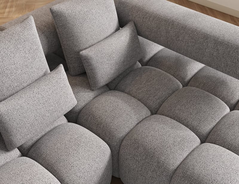 Levvi 3-seters boblete sovesofa med divan, høyre - Coralline 03 - Møbler - Sofaer - Sovesofaer