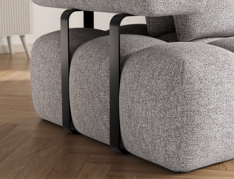 Levvi 3-seters boblete sovesofa med divan, høyre - Coralline 03 - Møbler - Sofaer - Sovesofaer